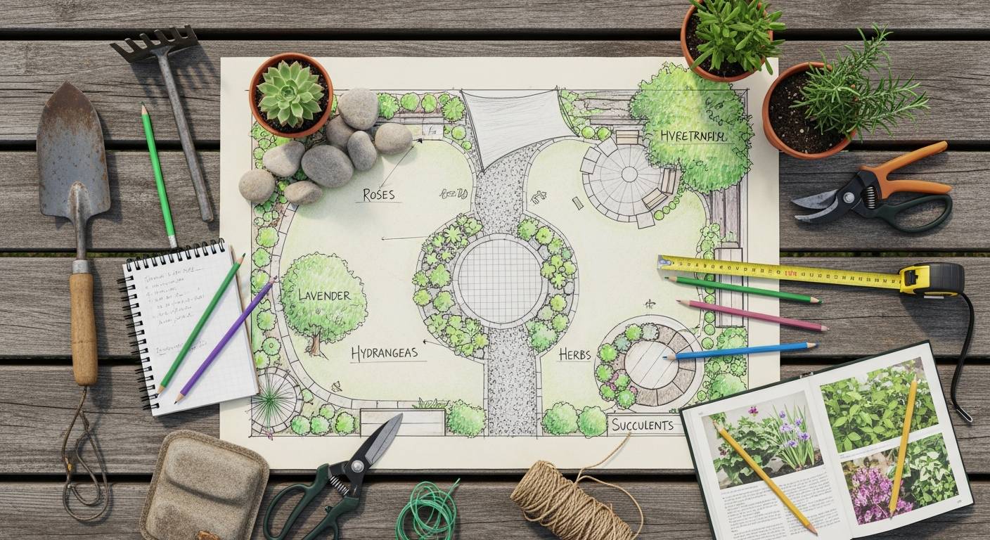 Tuinontwerp checklist - wat je nodig hebt voor een goed plan
